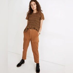 madewell straight leg burnt orange corduroy pants